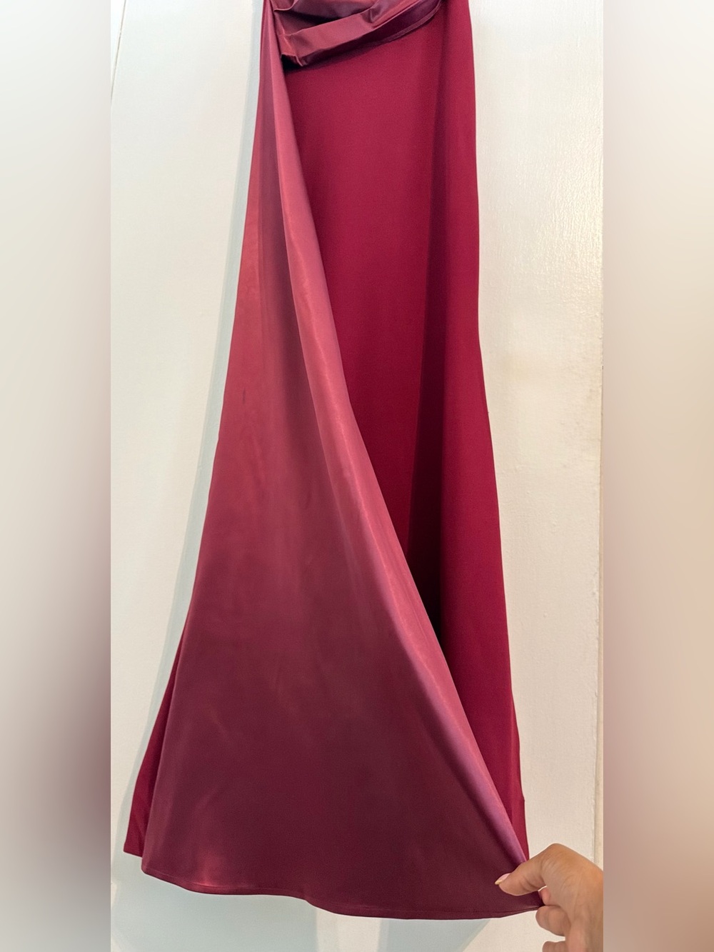 Fashion Nova Katarina Burgundy Strapless Maxi Gown Dress Size M - Picture 6 of 14